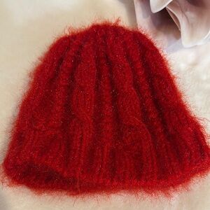 Cozy Red Kids Knit Hat